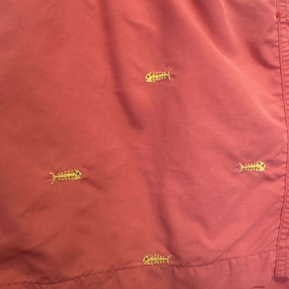 J. McLaughlin Swim Trunks Lined Mens XL Pink Fish Embroidered Summer Preppy - Picture 4 of 14